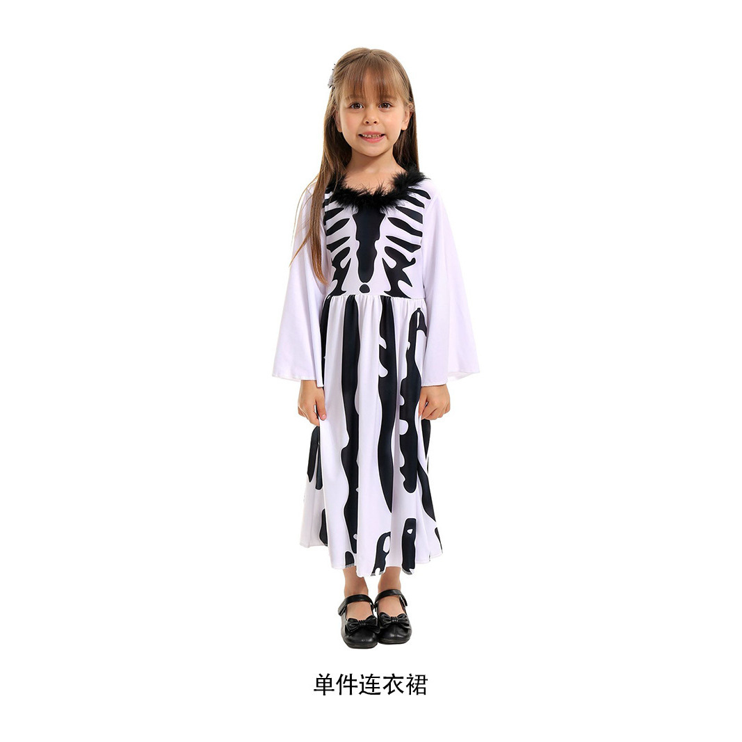 Robe d'Halloween en os blanc