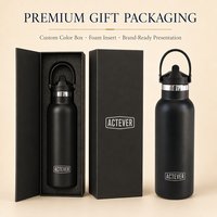 Bouteille d'eau portable à double paroi en acier inoxydable 304 avec dégradé personnalisé, 16 oz, anti-fuite, sans BPA, grande ouverture, pour le sport et le camping