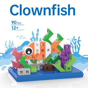 Развивающий конструктор Yuglow: Набор из 90 мини-блоков «Мультяшная рыбка-клоун» для самостоятельной сборки, игрушка-пиксель-бокс - Product Image 2
