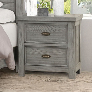 Juego de Muebles de Dormitorio Modernos de Madera Gris con Cama de Plataforma, Cómoda y Mesita de Noche - Product Image 4