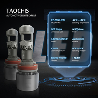 TAOCHIS Mini H11 BI LED Projecteur Lentille  Feux de route Feux de croisement Phares de voiture Ampoules LED