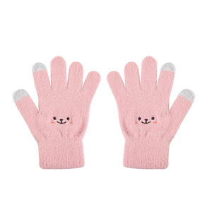 قفازات نسائية جديدة لطيفة للوجه مبتسمة برسوم كرتونية دافئة للخريف والشتاء سميكة لتوافق شاشات اللمس - Product Image 5