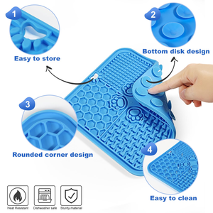Alfombrilla de Silicona Portátil, Ecológica, Duradera y de Primera Calidad para Lamer, Comedero Lento con Ventosa para Perros, Gatos y Animales Pequeños - Product Image 4