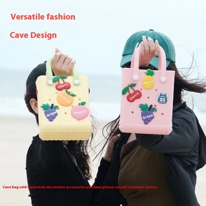 Bolso de playa EVA multiusos para el día a día con práctico compartimento para teléfono móvil, bolso perforado DIY para vacaciones, bolso de playa personalizable para centros comerciales - Product Image 4