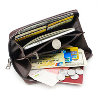 Dompet panjang pria kustom dompet clutch ritsleting tas kartu kapasitas tinggi Eropa dan Amerika tas ponsel dompet koin