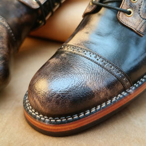 Sepatu Chelsea Pria Kulit Asli Lapisan Dalam Kulit Tinggi Setinggi Mata Kaki Bernapas Anti Selip Sol Goodyear Penambah Tinggi 2025 - Product Image 3