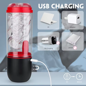 Мастурбатор-чашка для мужчин с 3 режимами всасывания, реалистичный, из прозрачного силикона, с креплением - Product Image 3