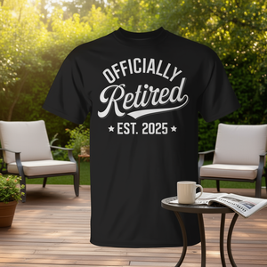 T-shirt officiellement retraité Est 2025, humoristique sur le thème de la retraite, cadeau pour hommes et femmes - Product Image 3