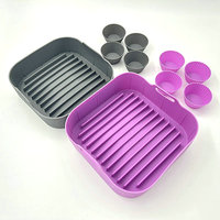 Yuye – Panier de cuisson réutilisable carré en silicone épais/fin pour friteuse à air, accessoires pour friteuses à air 4-8QT