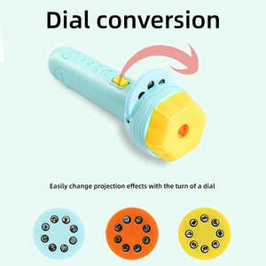 Chiếu <span class=keywords><strong>LED</strong></span> Đèn pin ABS mini chạy bằng pin giáo dục sớm giác ngộ phim hoạt hình kỹ thuật số trẻ em Đồ chơi đêm - Product Image 2