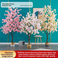 Ornement d'arbre à fleurs de cerisier et de pêcher en soie personnalisable, sur pied, imperméable et écologique pour la décoration intérieure du salon