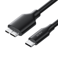 Cable USB 3.0 Tipo-C a Micro B, 5Gbps, Sincronización de Datos para Disco Duro/SSD Externo, Blindado con PVC PTE, 0.3M/0.5M/1M, Categoría Cables de Datos