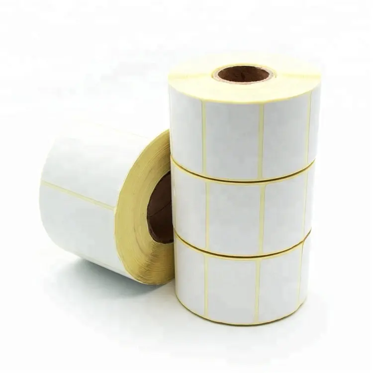 Etichetta adesiva permanente adesivi termici di dimensioni personalizzate rotolano rotoli di etichette termiche dirette vuote