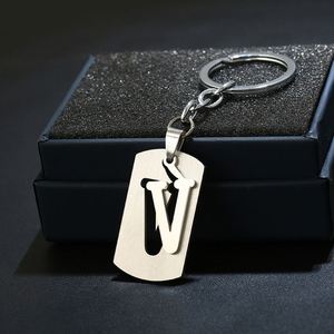 NOUVEAU Porte-clés DIY Lettres A-Z pour Hommes, Porte-clés en Métal pour Femmes, Anneau de Clé de Voiture, Porte-clés Simple avec Nom, Cadeau de Fête, Bijou - Product Image 3