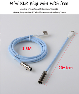<span class=keywords><strong>Mini</strong></span> Xlr aviator Conector Teclado Usb c Cabo para Jogo Mecânico Teclado Acessórios Teclado Cabo Enrolado - Product Image 2