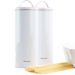 Nhà bếp truy cập Canister Bộ trắng nâu đường trà lưu trữ chủ kim loại tins kín trang trại Cookie Jar bịt kín <span class=keywords><strong>container</strong></span> - Product Image 1