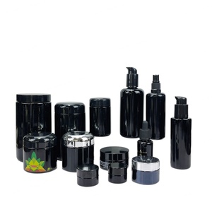 Flacon de lotion cosmétique en verre violet foncé optique de luxe de 30 ml, 50 ml, 60 ml, 100 ml avec bouchon pompe noir - Product Image 6