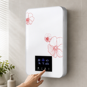 <span class=keywords><strong>Calentador</strong></span> <span class=keywords><strong>de</strong></span> Agua Eléctrico Instantáneo B-YILAI con Diseño Floral Rojo, 8800W, Vertical, sin Tanque, Ducha Inteligente para Baños <span class=keywords><strong>de</strong></span> Lujo - Product Image 2