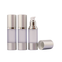 Flacon pompe airless en aluminium argenté de luxe pour lotion cosmétique, 10 ml, 15 ml, 20 ml, 30 ml, 50 ml, 100 ml, 120 ml