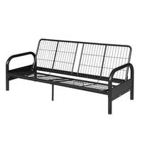 Estructura de Sofá Cama Plegable de Acero Moderna y Económica con Brazos Ajustables, Mueble Portátil de Metal para Dormitorio y Sala de Estar