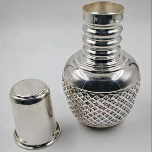 Kalash en argent 925 avec Lota, ensemble de kalash en argent artisanal traditionnel pour les rituels du temple, la maison et les cadeaux de bénédiction - Product Image 1