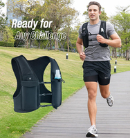 Gilet d'hydratation de course à pied et de randonnée réfléchissant, léger, respirant et portable, avec gourde souple de 500 ml, pour femmes et hommes