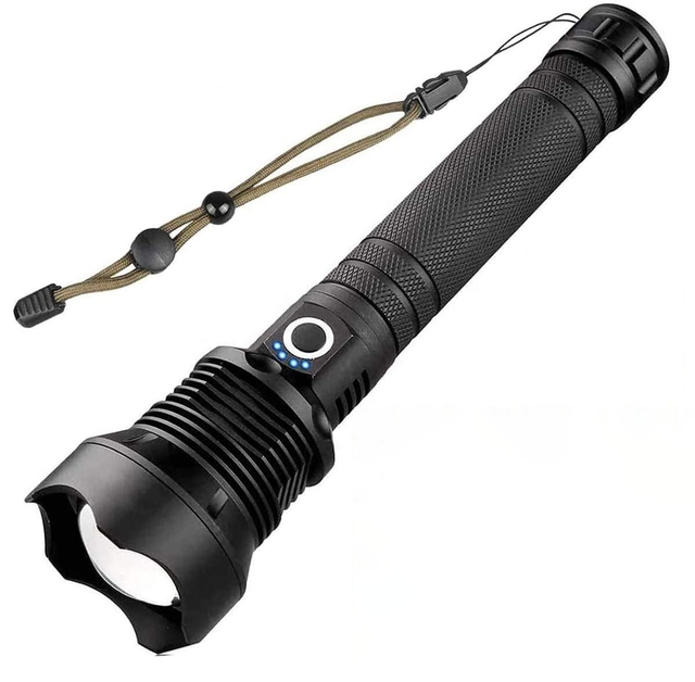 P70 1000 Lumen Super Bright Tactical Flashlight Telescopic Zoom 1000m Long Range Lantern USB Rechargeable Camping LED Torch