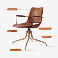 En stock, chaise de bureau moderne minimaliste, chaise d'ordinateur pivotante avec structure en métal, chaise confortable pour les réunions et les réceptions