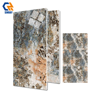 Carreaux de sol et de mur <span class=keywords><strong>en</strong></span> porcelaine brillante à texture de pierre moderne 600x1200mm, antidérapants, antibactériens, émaillés pour salle de bain, hôtel - Product Image 2