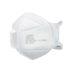 Masque respiratoire jetable Amyneo FFP3 avec valve, conception à attaches auriculaires, protection anti-poussière, pince-nez réglable - Product Image 2