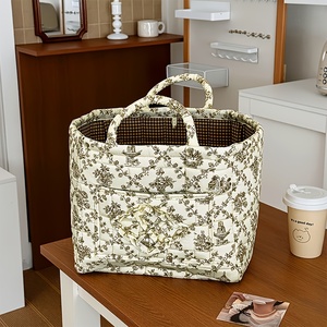 Panier de rangement pliable de grande taille |   Panier à linge portable épais <span class=keywords><strong>en</strong></span> <span class=keywords><strong>toile</strong></span> matelassée avec poignée <span class=keywords><strong>en</strong></span> tissu pour divers usages LG-Q027 - Product Image 1