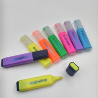 Bestationery China Stationery Promotion Flat Hold Florescent Colored Logo Custom Bulk Writing Scented Highlighter Pen Set