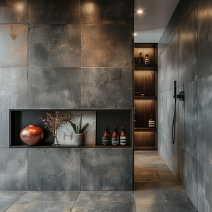 Estantes de <span class=keywords><strong>ducha</strong></span> para baño de sala de estar, estantes de inserción de <span class=keywords><strong>ducha</strong></span> de nicho de baño, nichos de <span class=keywords><strong>ducha</strong></span> de cocina de acero inoxidable <span class=keywords><strong>con</strong></span> luz - Product Image 6