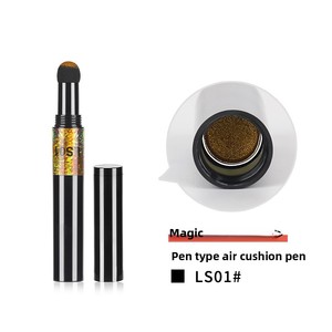 New <b>Gold</b> Silver Laser Magic Pigment Nail Powder Cushion <b>Pen</b> Long-lasting Holographic Finish Synthetic Hair Brush Dotting Tool - Product Image 6