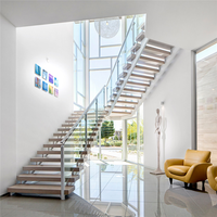 DAIYA escalier en bois utilisé d'intérieur/marches d'escalier en chêne massif avec bord carré exporté vers le marché américain