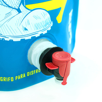 Sac Bag-in-Box (BIB) en plastique de qualité alimentaire imprimé en héliogravure 3L 5L pour jus de fruits et vin avec robinet papillon