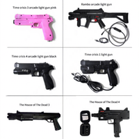 Pistolet de jeu d'arcade modifié en pistolet à lumière USB avec 4 capteurs LED pour jeux de tir sur PC avec effets de choc et de recul, à monnayeur, en métal
