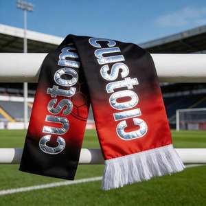 Écharpe de supporter de football personnalisée en polyester de bonne qualité, faible quantité minimale de commande, impression sportive YF - Product Image 1