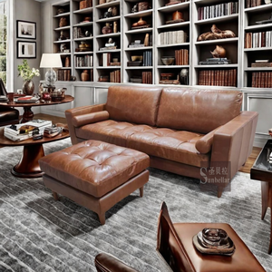 Nhà Máy Trực Tiếp Retro Cổ Điển Màu Nâu Phòng Khách <span class=keywords><strong>Sofa</strong></span> Da Thiết Kế Sang Trọng Châu Âu <span class=keywords><strong>Imperial</strong></span> Da 3 Ghế <span class=keywords><strong>Sofa</strong></span> Với Ghế Chân - Product Image 5