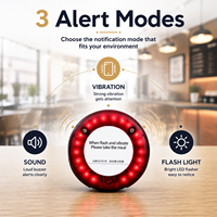 Système d'appel sans fil pour restaurant avec 20 pagers rechargeables de type coaster, émetteur à clavier tactile et ensemble de base de charge double