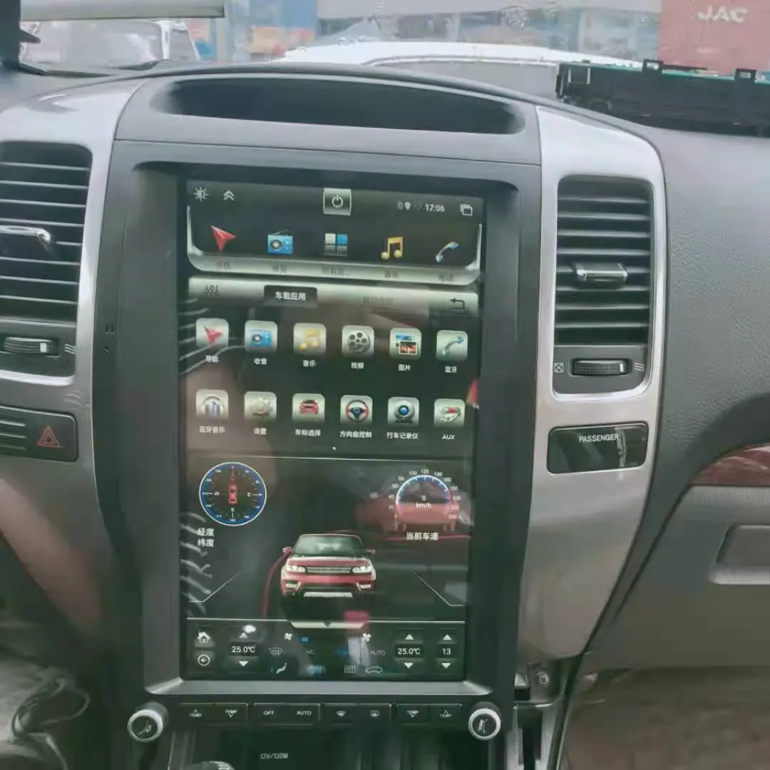 13.6 인치 수직 화면 안드로이드 10 라디오 도요타 랜드 크루저 프라도 120 렉서스 GX470 자동차 GPS 네비게이션 헤드 유닛