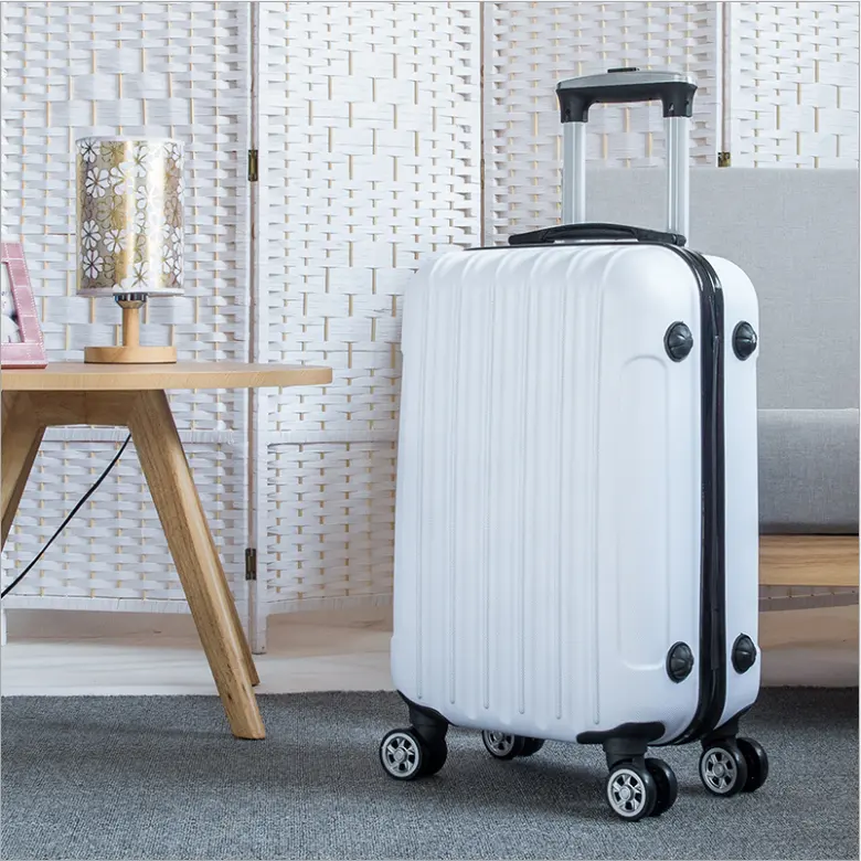 Prezzo basso bianco valigia bagaglio a mano trolley 3 pezzo bagaglio carino per la donna