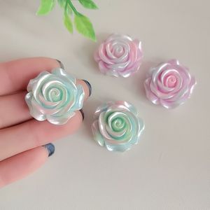 100 pièces de fleurs de <span class=keywords><strong>rose</strong></span> lumineuses kawaii, cabochons en résine à dos plat, mini fleurs, centre de nœud pour cheveux, embellissements DIY pour scrapbooking, téléphone - Product Image 4