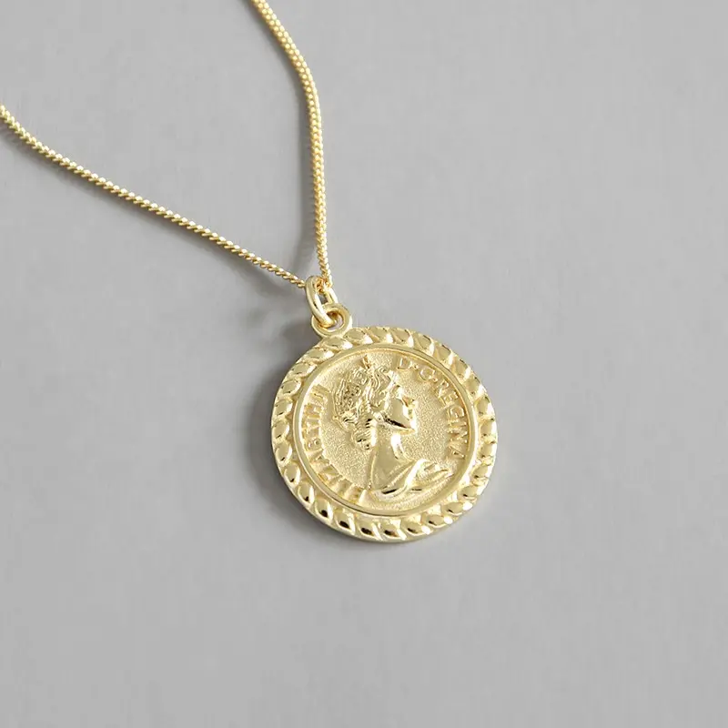 Classic Style Coin Pendant sterling silver necklace