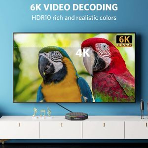 Boîtier TV blanc Android 12.0 H618 avec Quadcore 6K/3D HD 4GB RAM 32GB ROM 2.4G/5.0G Dual WiFi BT 4.0 Smart TV Support - Product Image 6