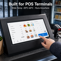 Terminal de point de vente (POS) à écran tactile capacitif 10,4, 15, 17 pouces avec interface VGA USB et large plage de température, compatible OEM/ODM