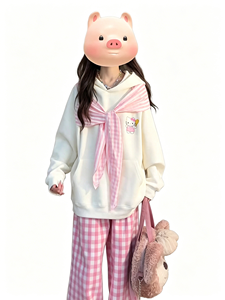 <span class=keywords><strong>Sweat</strong></span> à capuche pour <span class=keywords><strong>femme</strong></span> en laine de haute qualité, avec nœud décoratif et motif mignon, poches, collection Printemps-Automne 2026, vente en gros - Product Image 4