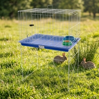 Cage à petits animaux pratique, pliable, avec support en fer, design moderne et classique, plateau inférieur en plastique facile à nettoyer, économise du temps de nettoyage