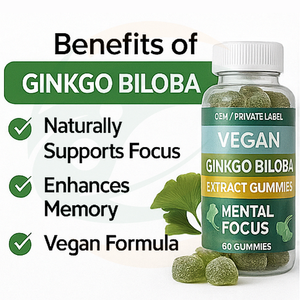 Оптовая цена: Чистый натуральный экстракт гинкго билоба, пищевой органический жевательный концентрат, 60 жевательных конфет в упаковке - Product Image 3
