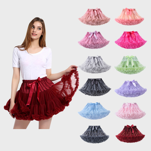 Jupes tutu courtes en tulle bouffantes pour femmes, taille naturelle, respirantes, avec nœud, tenue de fête mère et fille - Product Image 1
